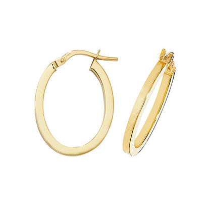 9CT Gold Square Hoops ER947