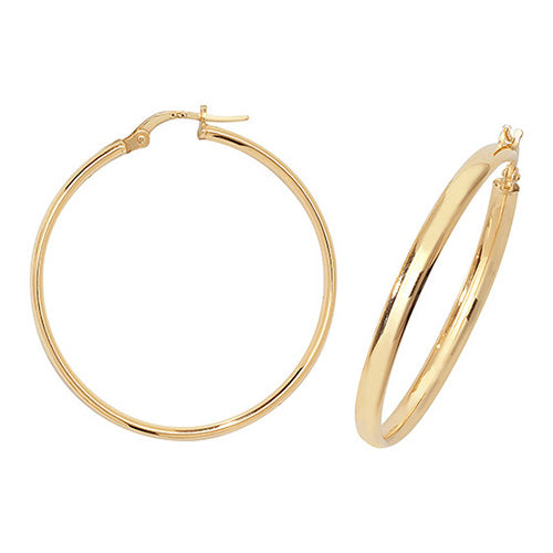 9CT Gold Tube Hoops ER955