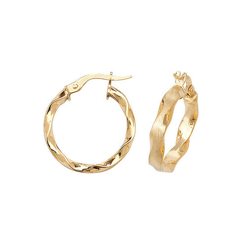 9CT Gold Twisted Hoops ER964