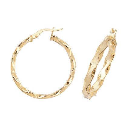 9CT Gold Twisted Hoops ER964