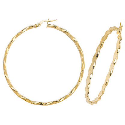 9CT Gold Twisted Hoops ER964