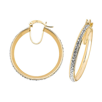 9CT Gold Crystal Hoops