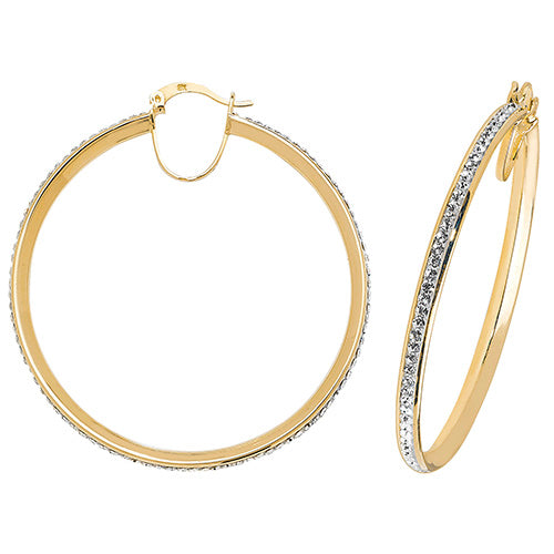 9CT Gold Crystal Hoops