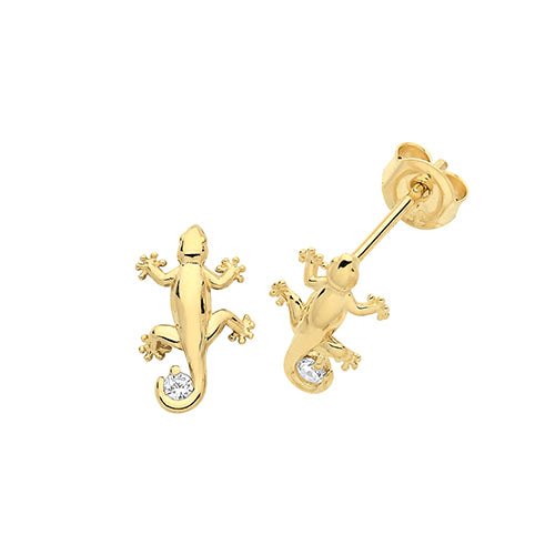 9Ct Gold Cz Lizard Studs ES1606