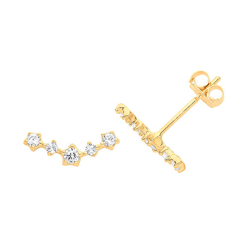 9Ct Gold Cz Constellation Studs ES1613