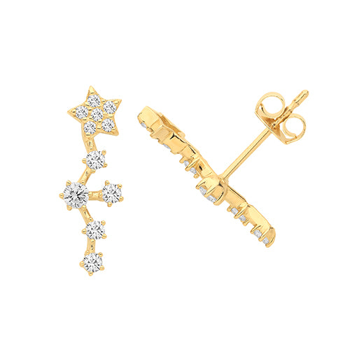 9Ct Gold Cz Constellation Studs ES1621