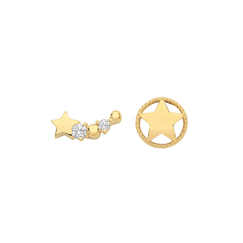 9Ct Gold Cz Constellation Set Studs ES1632