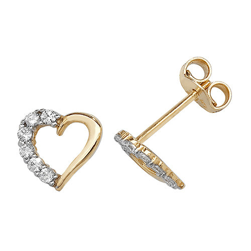 9Ct Gold Cz Open Heart Studs ES169