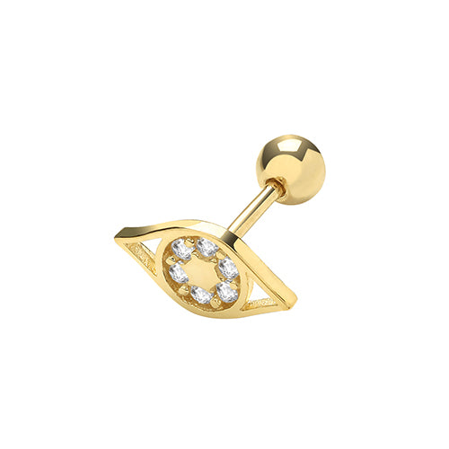 9Ct Gold Cz Evil Eye Cartilage Stud - ES1901