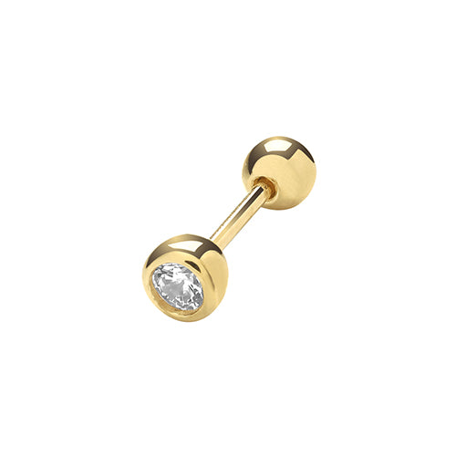 9Ct Gold Cz Rubover Cartilage Stud - ES1912