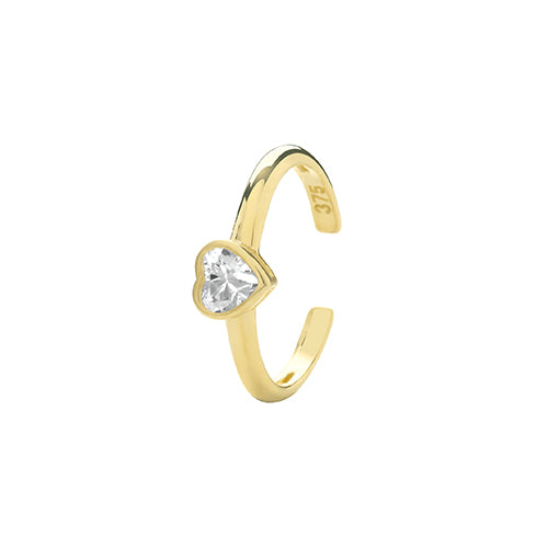 9Ct Gold Cz Heart Cartilage Cuff - ES1960