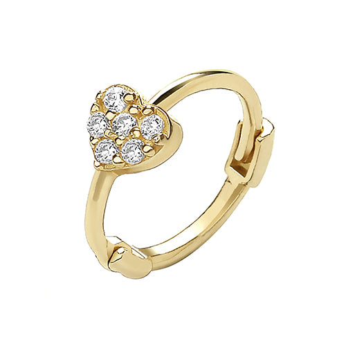 9Ct Gold Cz Heart Cartilage Hoop - ES1970