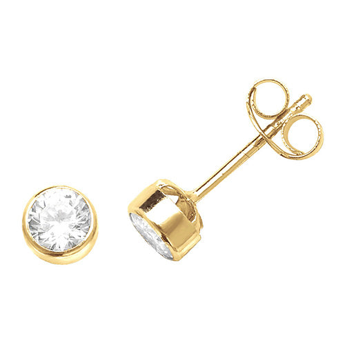 9Ct Gold Cz Rubover Studs ES230S