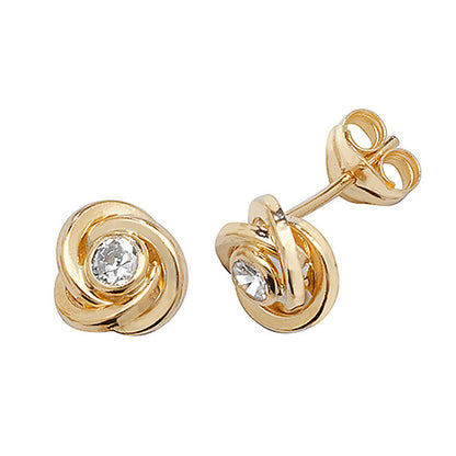 9Ct Gold Cz Set Orbital Studs - ES367