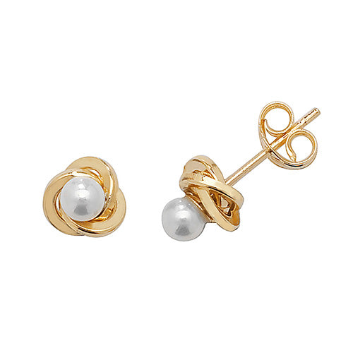 9Ct Gold Pearl Orbital Studs - ES369