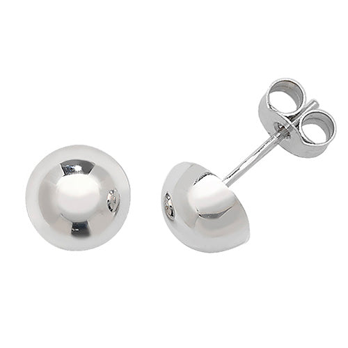 9Ct White Gold Dome Studs - ES391W