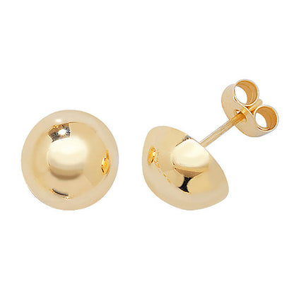 9Ct Gold Dome Studs - ES391