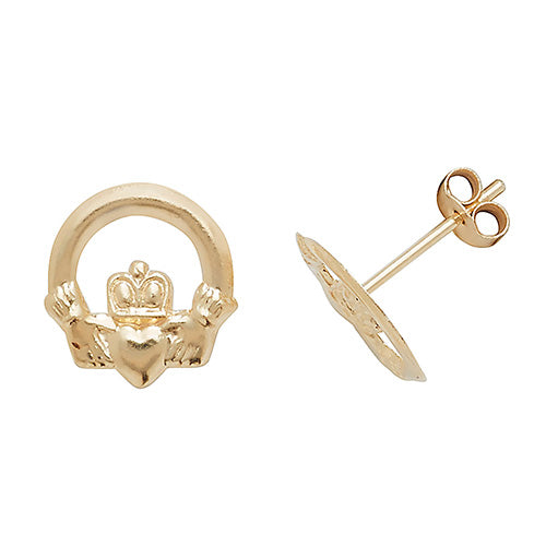 9Ct Gold Claddagh Studs - ES413