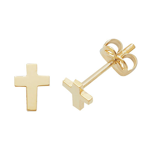 9Ct Gold Cross Studs - ES451