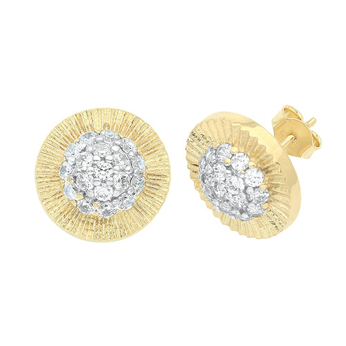 9Ct Gold Round Cz Studs - ES546