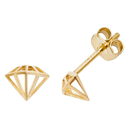 9Ct Gold Diamond Shape Studs - ES609