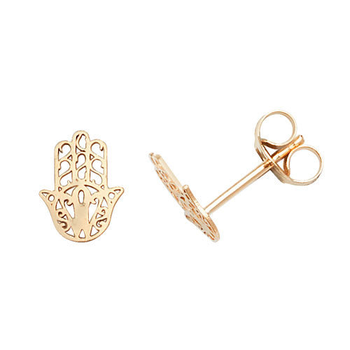 9Ct Gold Hamsa Studs - ES622