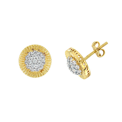 9Ct Gold Round Cz Studs - ES628