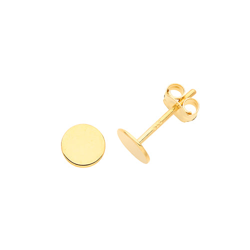 9Ct Gold Disc Studs - ES672