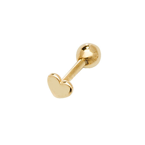 9Ct Gold Heart Cartilage Stud - ES901