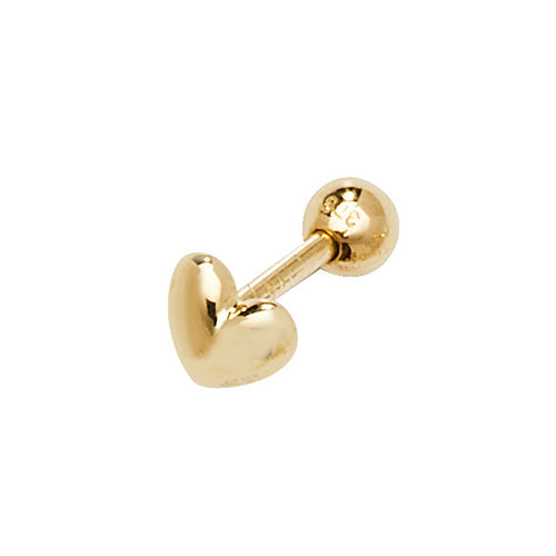 9Ct Gold Heart Cartilage Stud - ES903