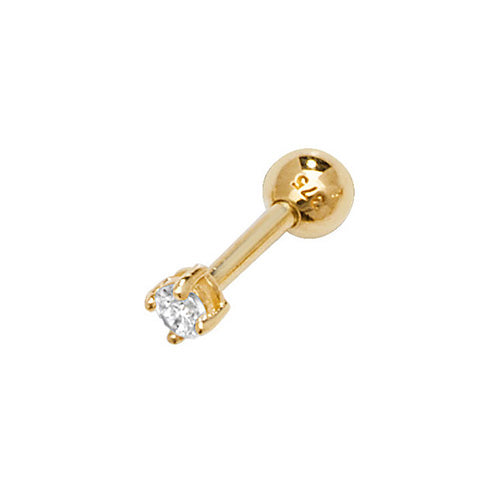 9Ct Gold Cz Claw Set Cartilage Stud - ES908