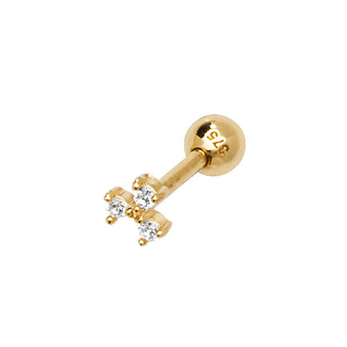 9Ct Gold Triple Cz Cartilage Stud - ES911