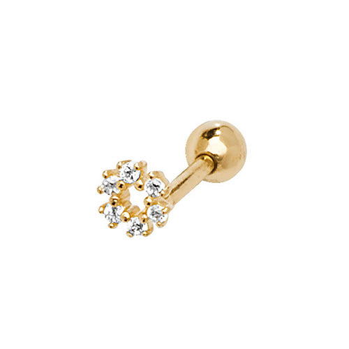 9Ct Gold Cz Circle Cartilage Stud - ES912