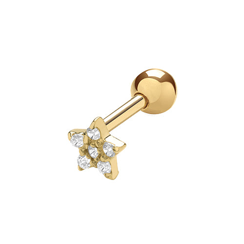 9Ct Gold Cz Star Cartilage Stud - ES930