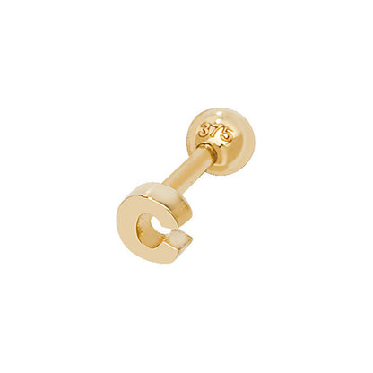 9Ct Gold Initial Cartilage Stud - ES940