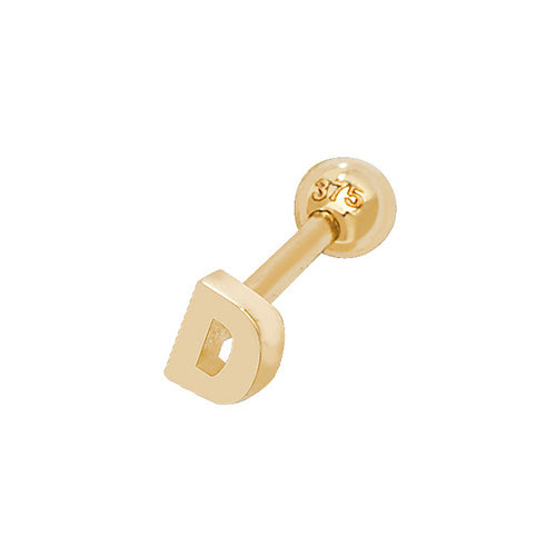 9Ct Gold Initial Cartilage Stud - ES940