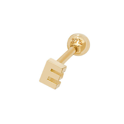 9Ct Gold Initial Cartilage Stud - ES940