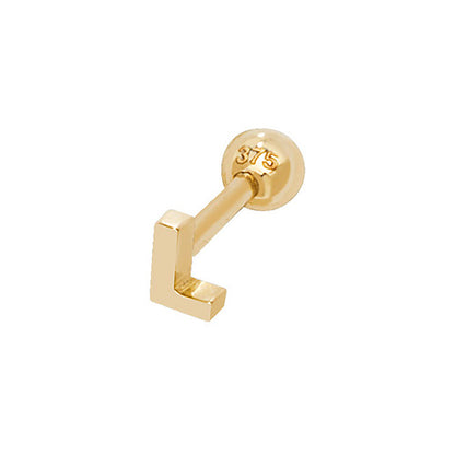 9Ct Gold Initial Cartilage Stud - ES940