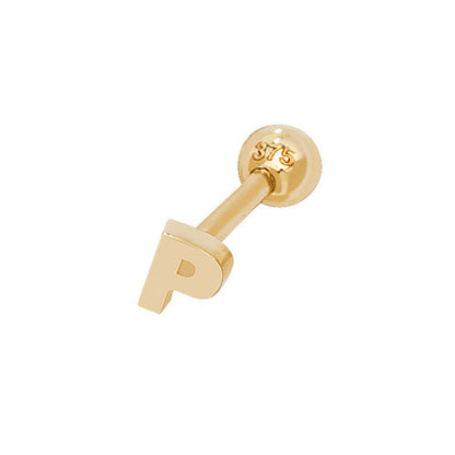 9Ct Gold Initial Cartilage Stud - ES940