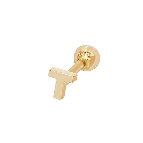 9Ct Gold Initial Cartilage Stud - ES940