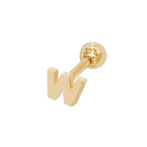 9Ct Gold Initial Cartilage Stud - ES940