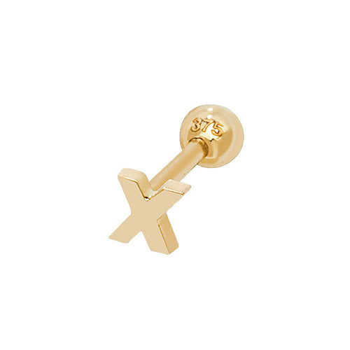 9Ct Gold Initial Cartilage Stud - ES940