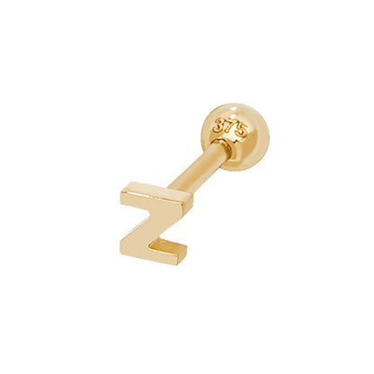 9Ct Gold Initial Cartilage Stud - ES940