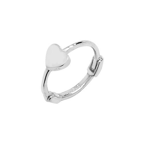 9Ct White Gold Heart Cartilage Hoop - ES955W