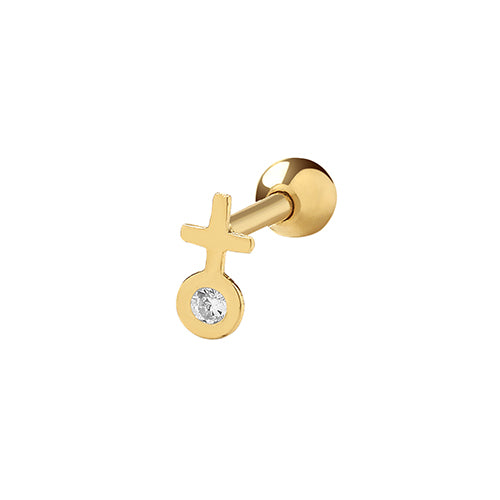 9Ct Gold Cz Set Venus Cartilage Stud - ES968