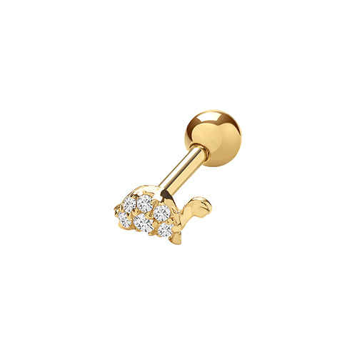 9Ct Gold Cz Turtle Cartilage Stud - ES976