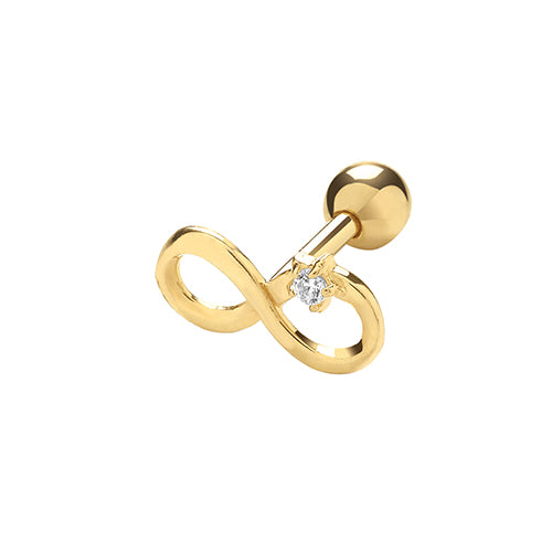 9Ct Gold Cz Set Infinity Cartilage Stud - ES983