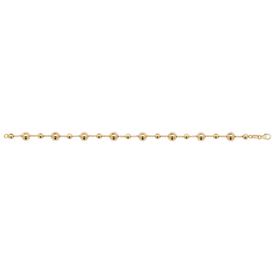 9Ct Gold Graduated Beaded Bracelet - NK085B