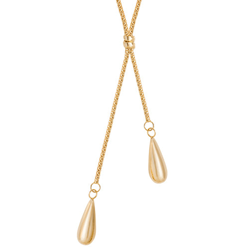 9ct Gold Double Teardrop Necklet - NK093