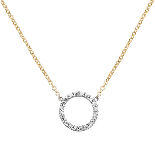 9ct Gold Cz Circle Necklet - NK348